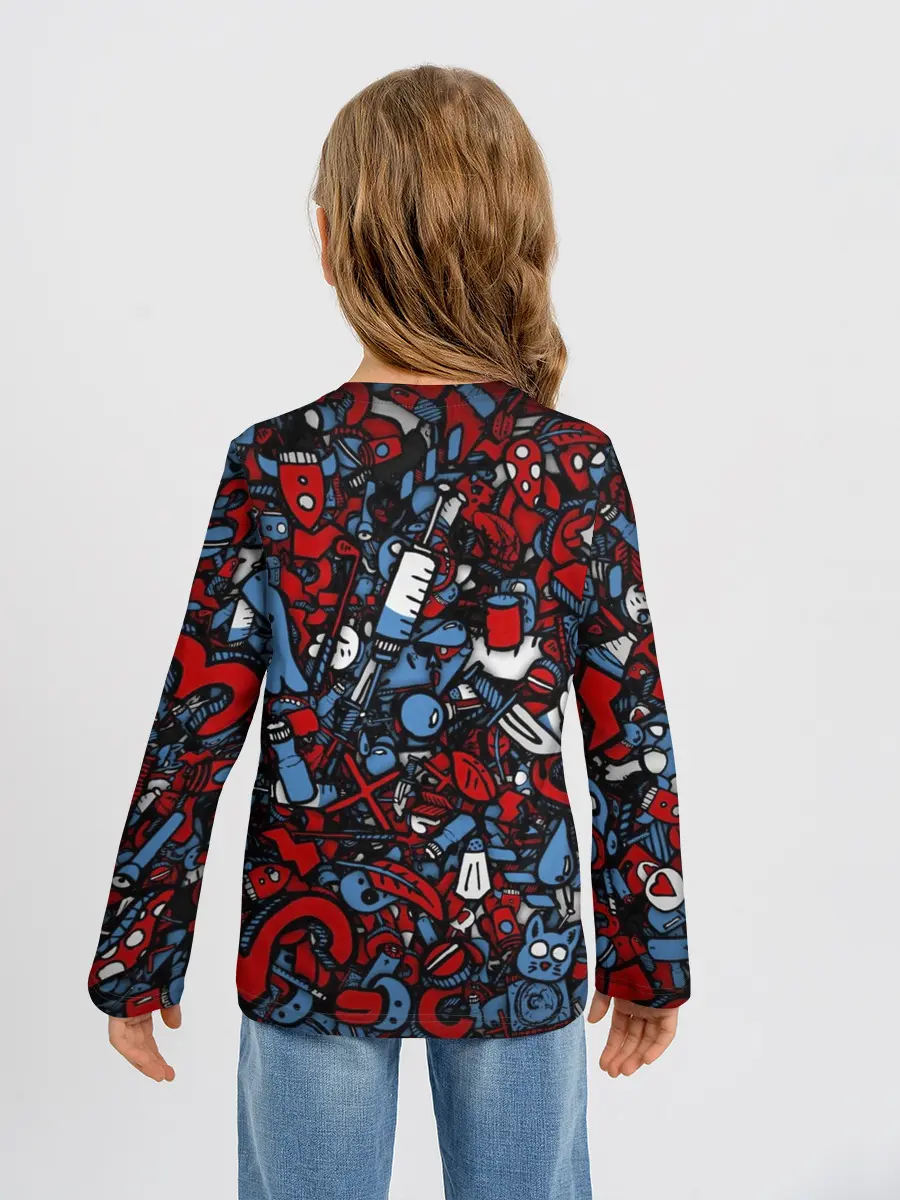 Детский лонгслив / RedBlue stikers