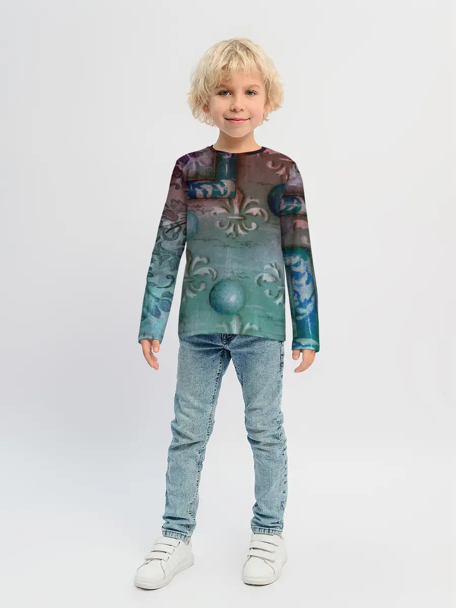 Детский лонгслив / Объемная абстракция - Флер-де-лис