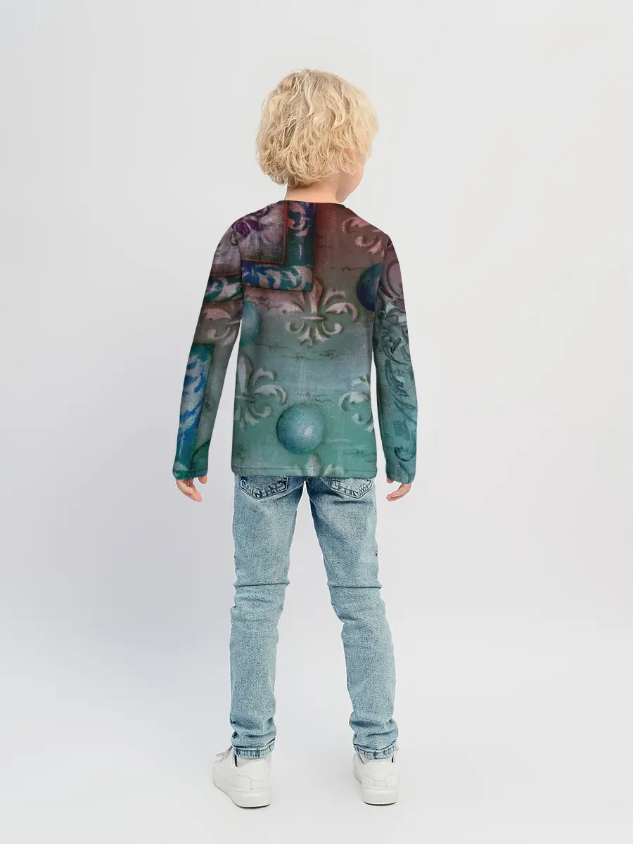 Детский лонгслив / Объемная абстракция - Флер-де-лис