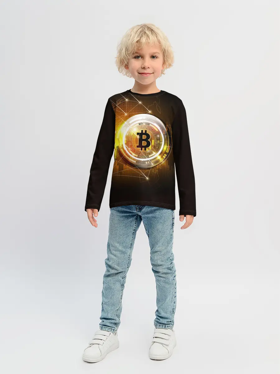 Детский лонгслив / КРИПТОВАЛЮТА БИТКОИН