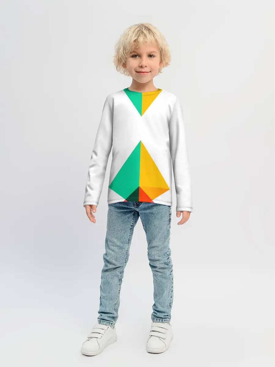 Детский лонгслив / Треугольники