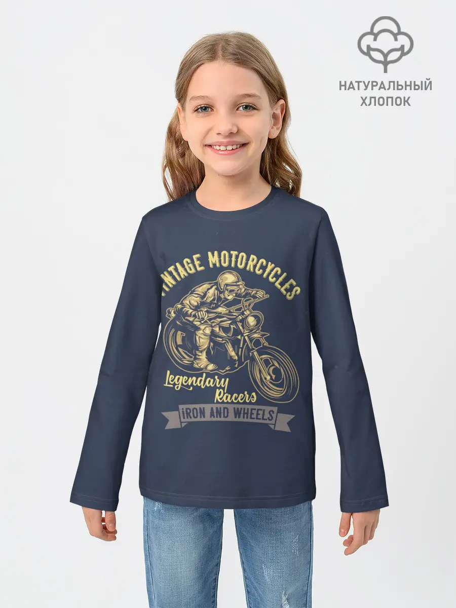 Детский лонгслив / Винтажные мотоциклы