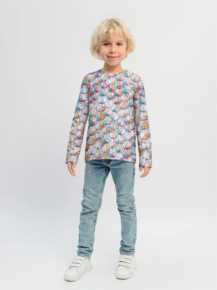 Детский лонгслив / Разноцветная чешуя