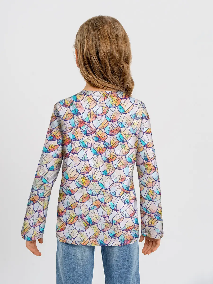 Детский лонгслив / Разноцветная чешуя