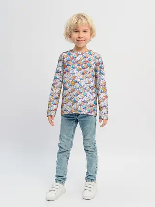 Детский лонгслив / Разноцветная чешуя