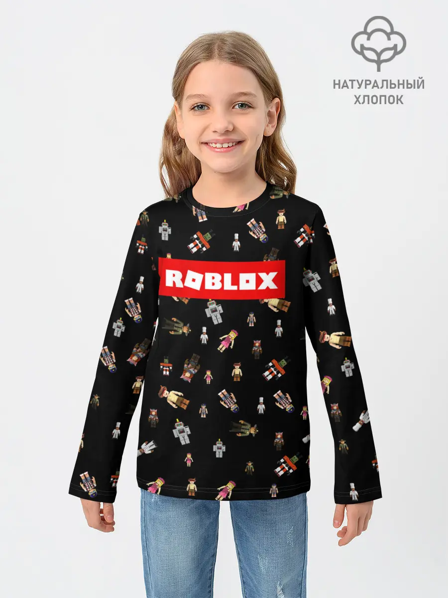 Детский лонгслив / ROBLOX PATTERN | РОБЛОКС