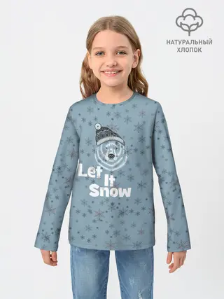 Детский лонгслив / Зима снежинки