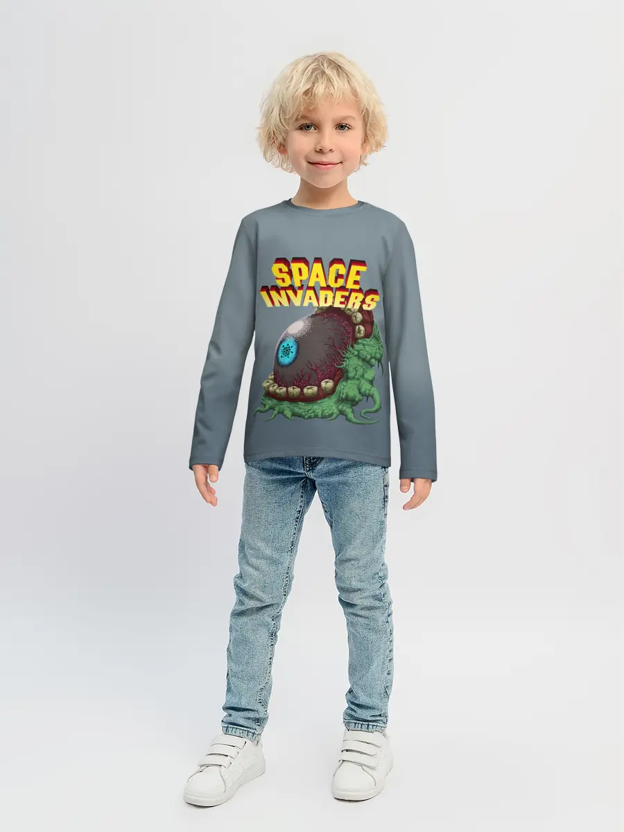 Детский лонгслив / Boss | Space Invaders | Old game
