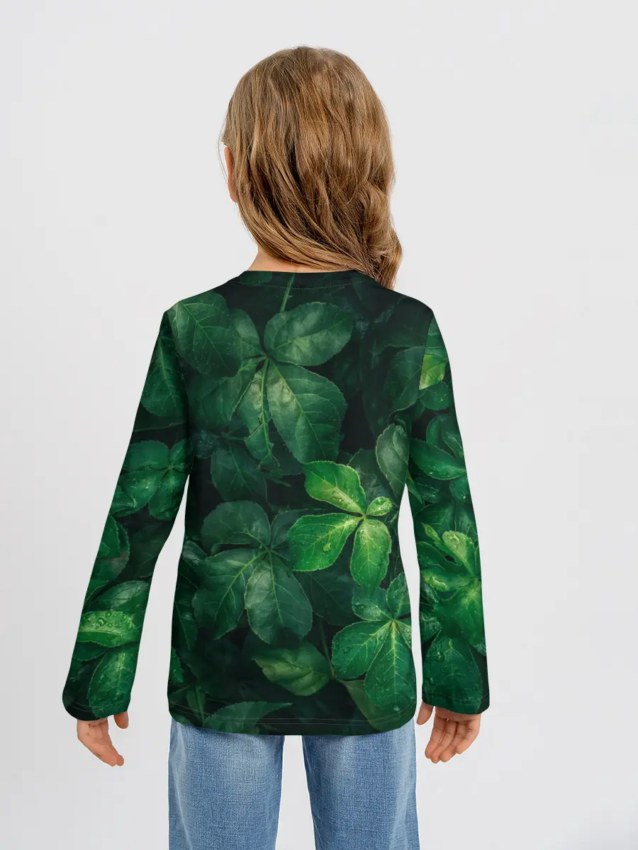 Детский лонгслив / Тропическая листва | Тропики