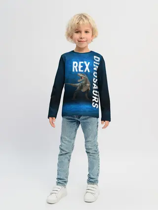 Детский лонгслив / Dinosaurs Rex 3D