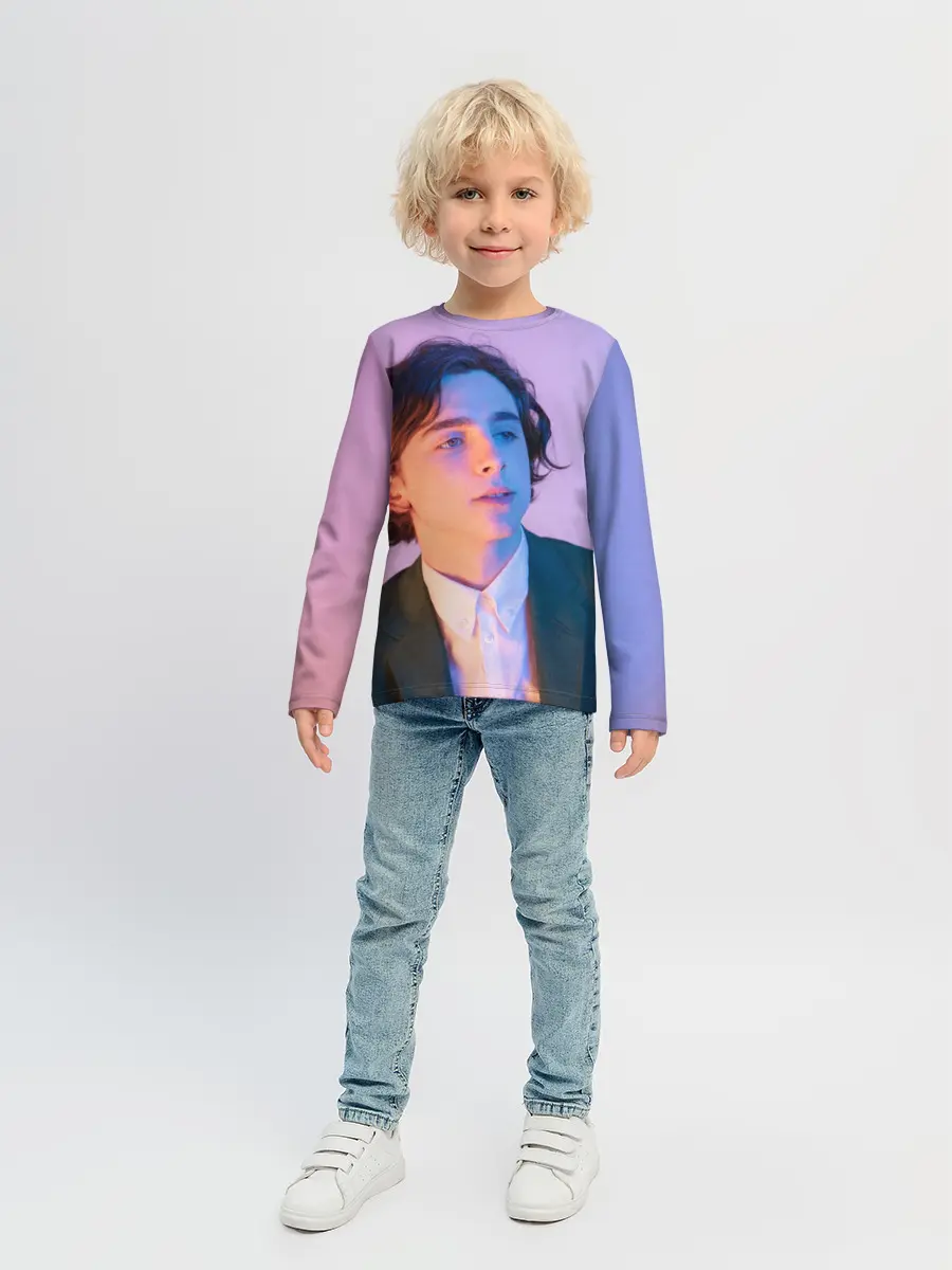 Детский лонгслив / Timothee Chalamet розовый градиент