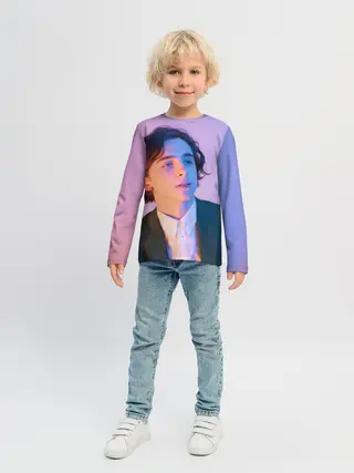 Детский лонгслив / Timothee Chalamet розовый градиент