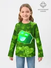 Детский лонгслив / Geometry Dash | Green Love