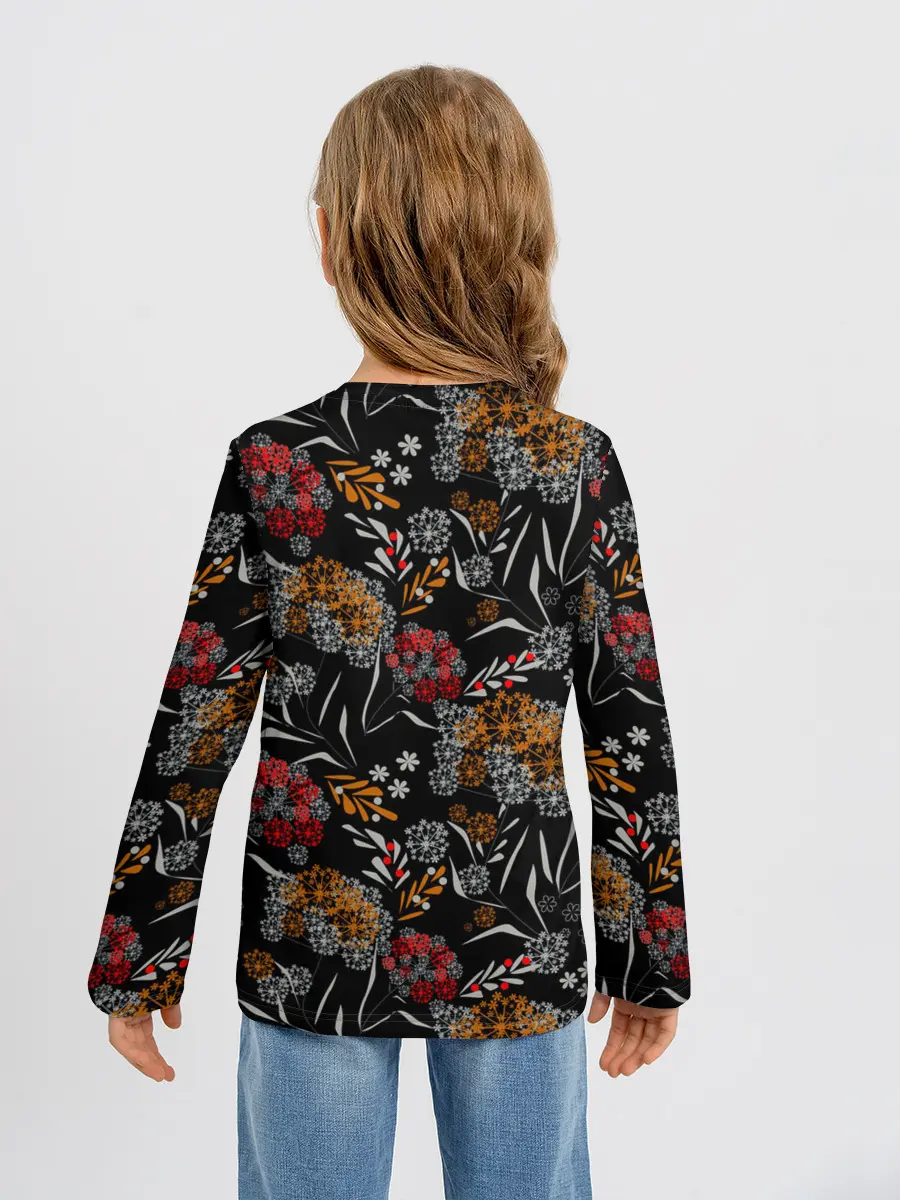 Детский лонгслив / Цветочный модный узор