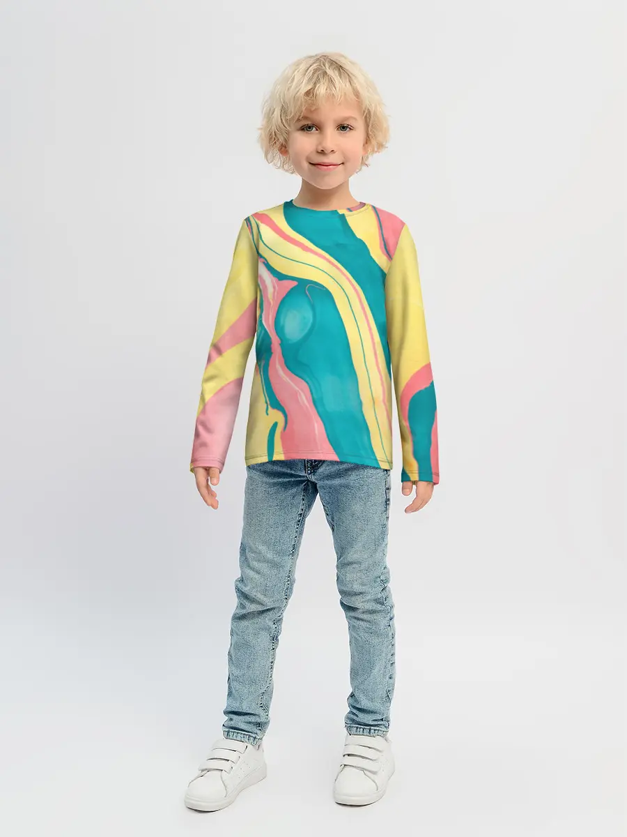 Детский лонгслив / осенний красочный развод