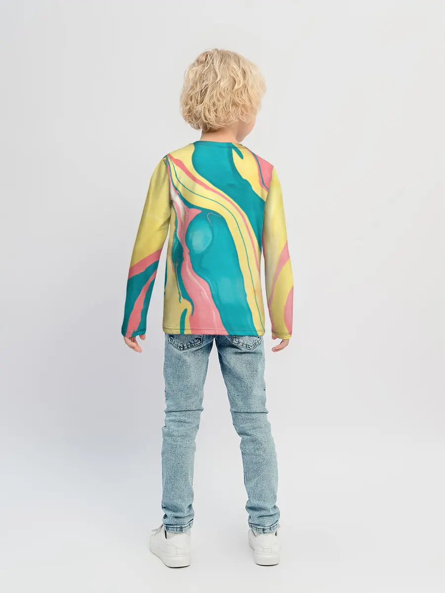 Детский лонгслив / осенний красочный развод