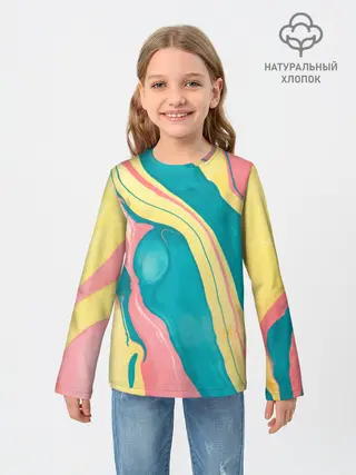 Детский лонгслив / осенний красочный развод