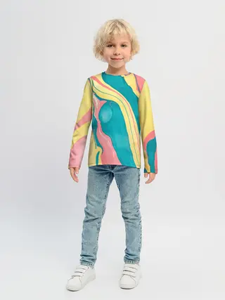 Детский лонгслив / осенний красочный развод