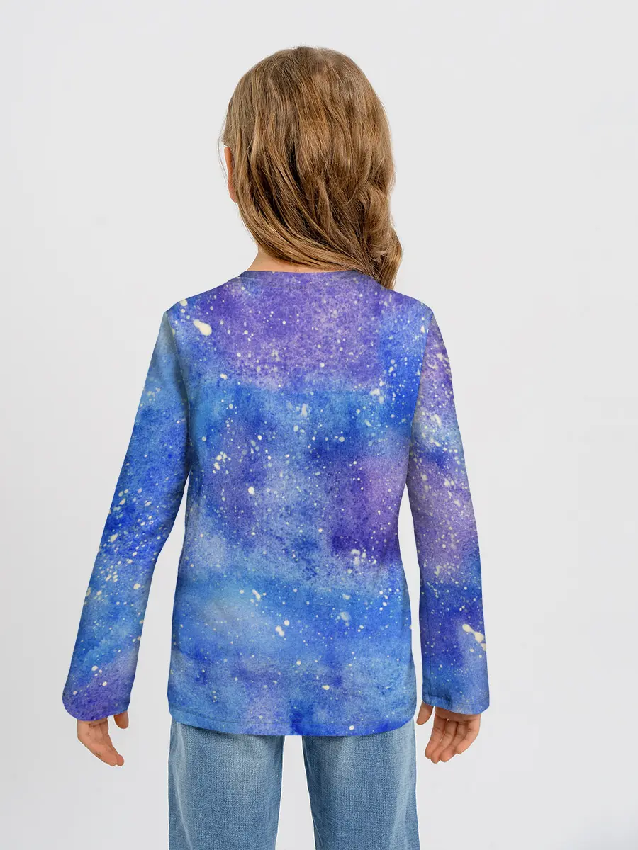 Детский лонгслив / Акварельные разводы и брызги красок