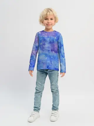 Детский лонгслив / Акварельные разводы и брызги красок