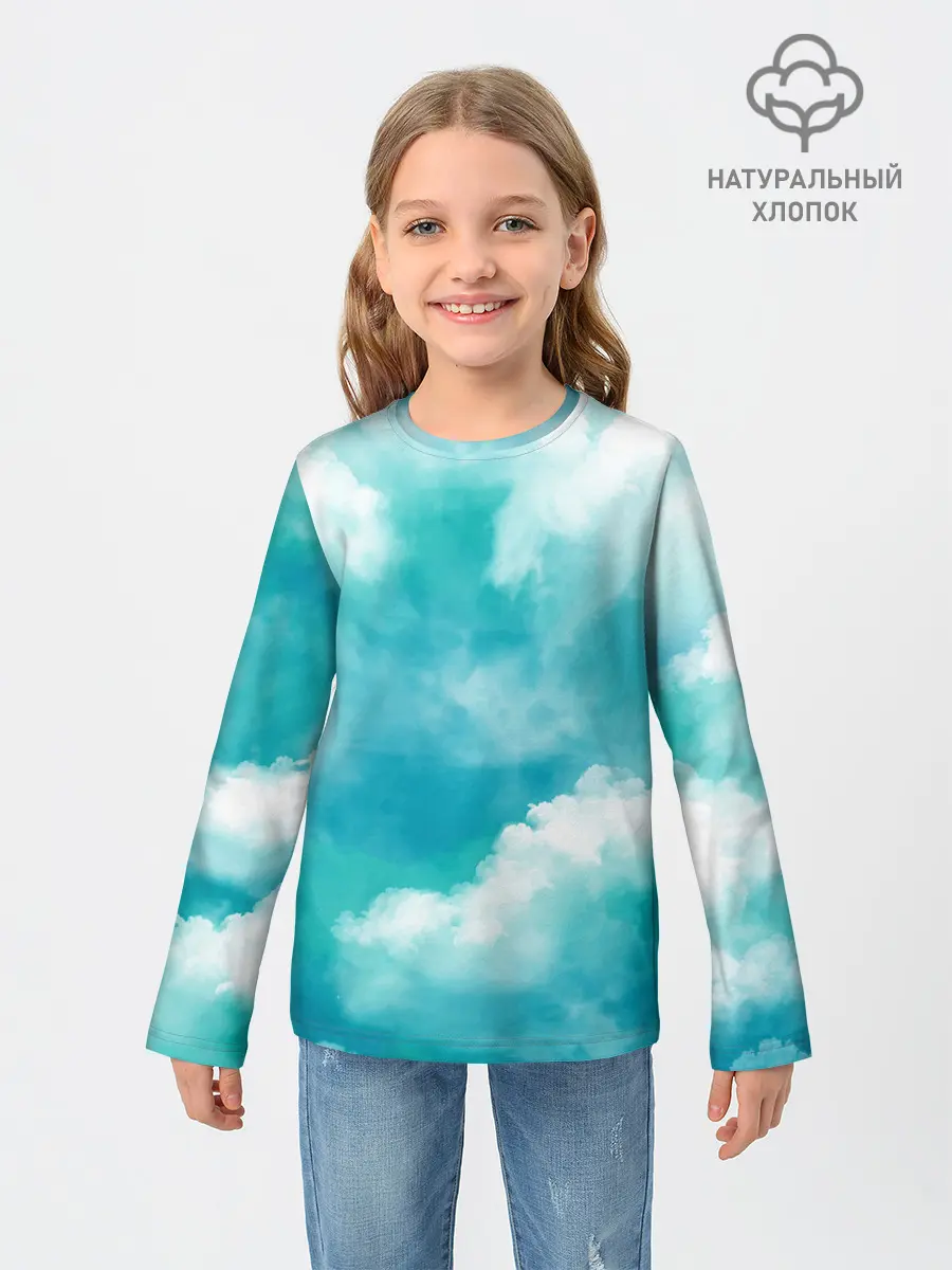 Детский лонгслив / Голубое Небо | Blue Sky
