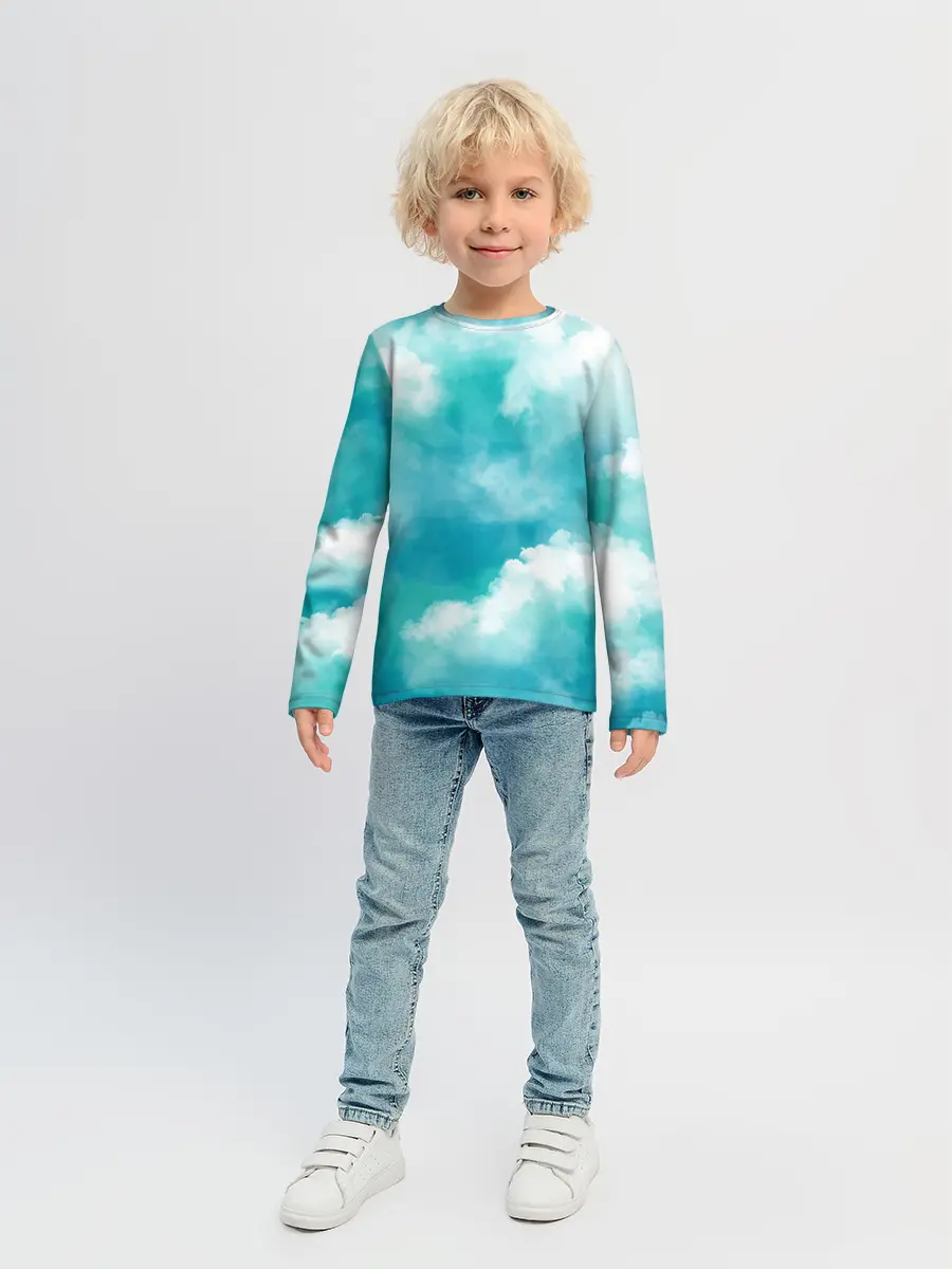Детский лонгслив / Голубое Небо | Blue Sky