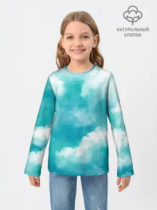 Детский лонгслив / Голубое Небо | Blue Sky