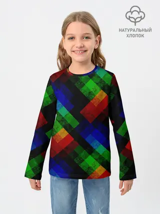 Детский лонгслив / Разноцветный мраморный узор