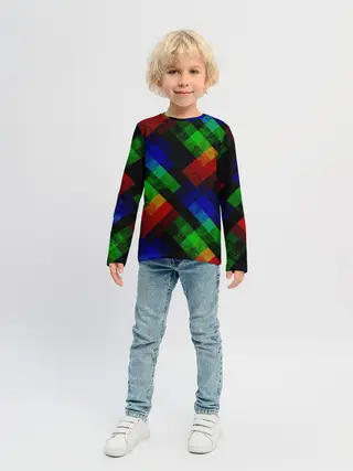 Детский лонгслив / Разноцветный мраморный узор