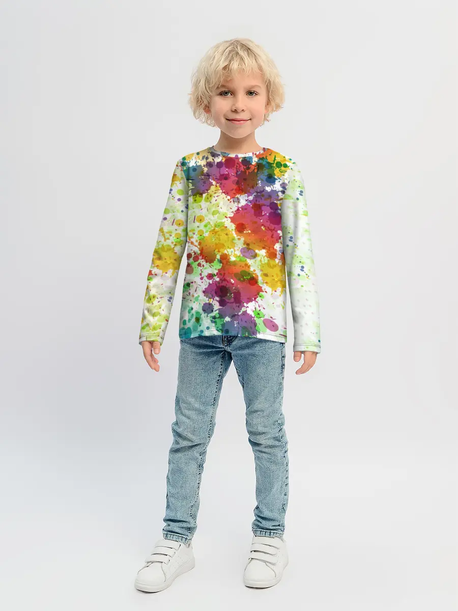 Детский лонгслив / Красно-жёлтые пятна