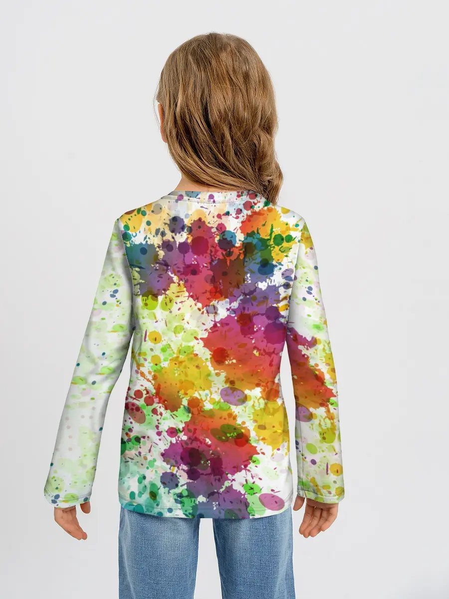 Детский лонгслив / Красно-жёлтые пятна