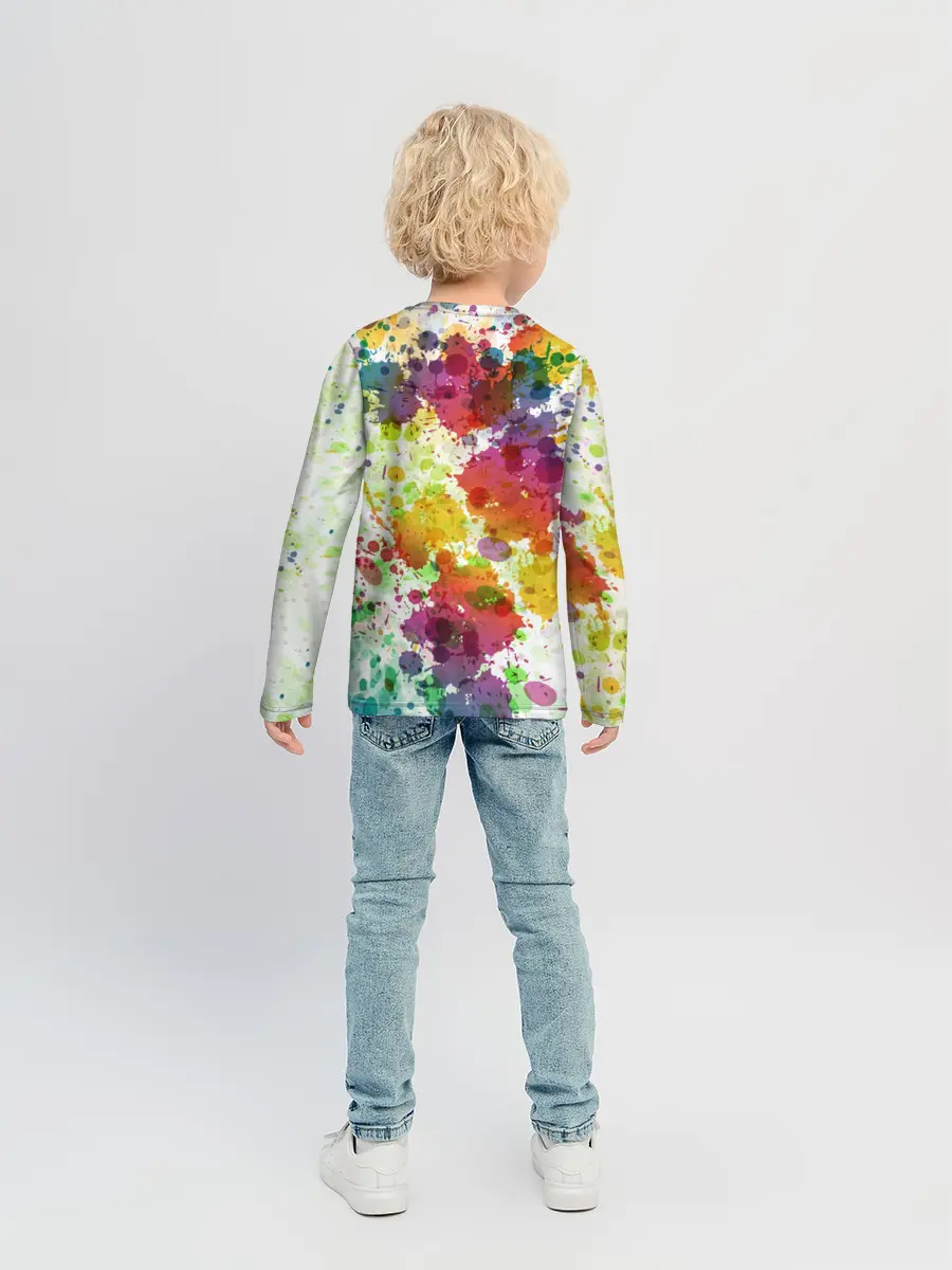 Детский лонгслив / Красно-жёлтые пятна