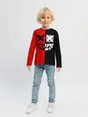 Детский лонгслив / Smail Black and red