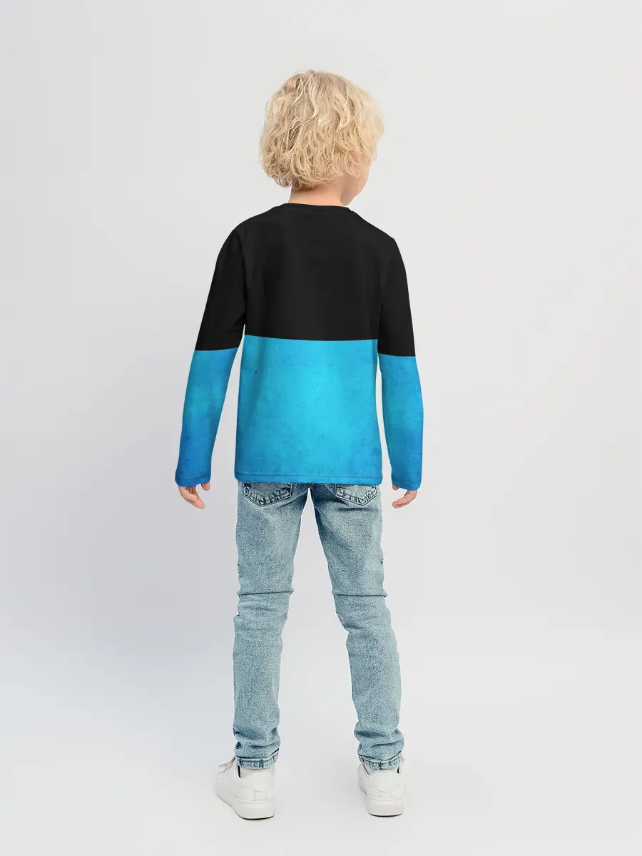 Детский лонгслив / Smail Blue