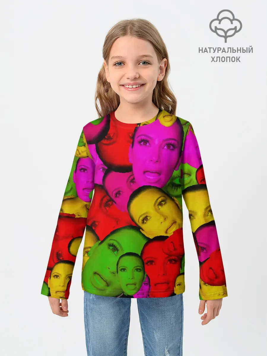 Детский лонгслив / Crazy Kim Kardashian