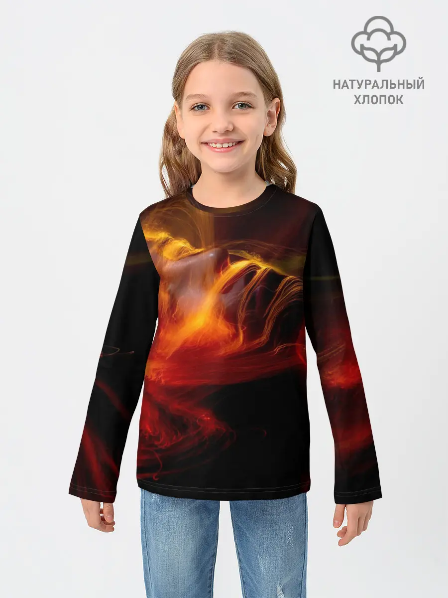 Детский лонгслив / Fire Girl