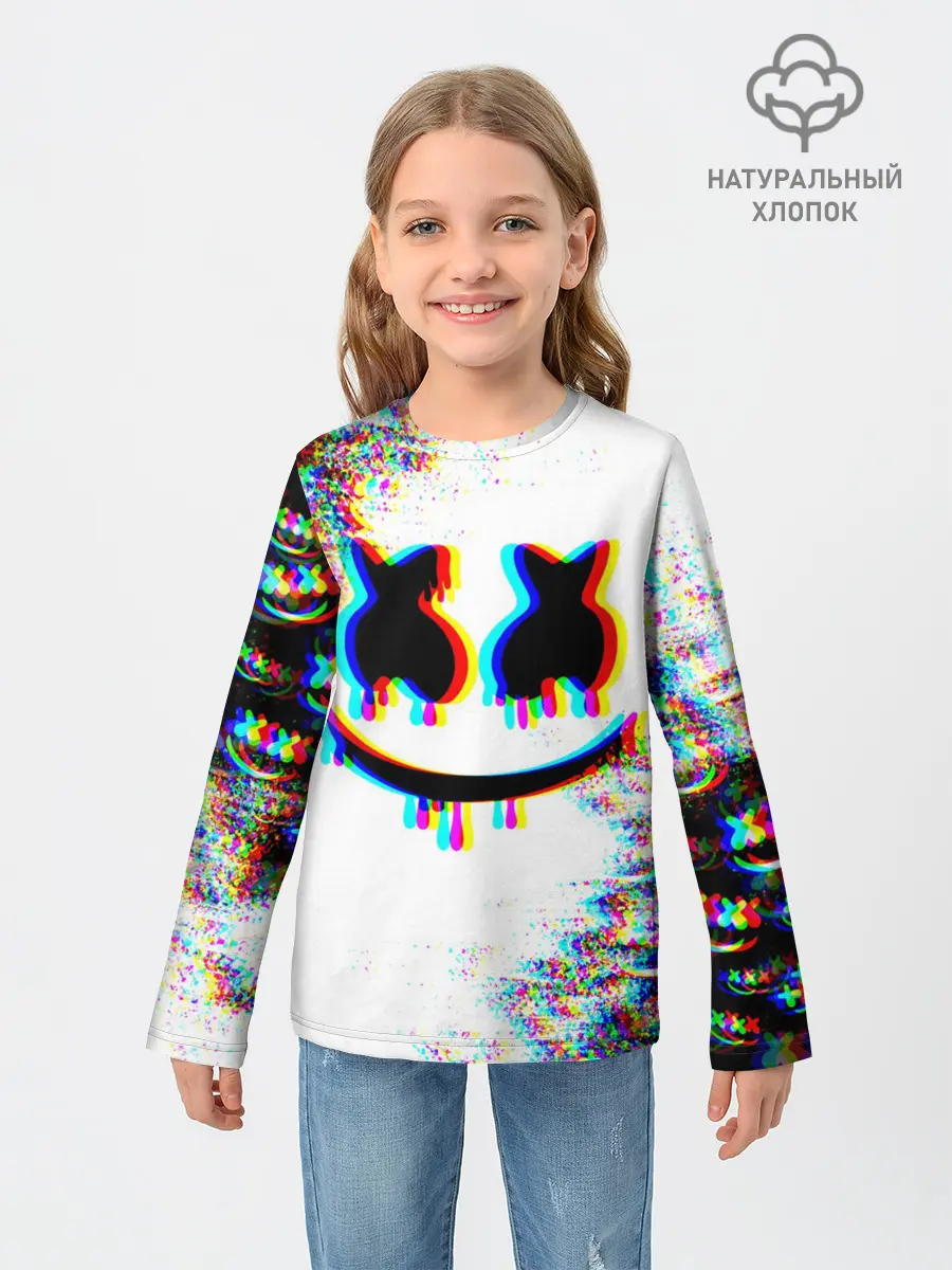 Детский лонгслив / MARSHMELLOW GLITCH