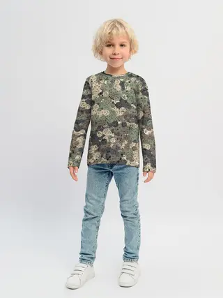 Детский лонгслив / Эмодзи камуфляж