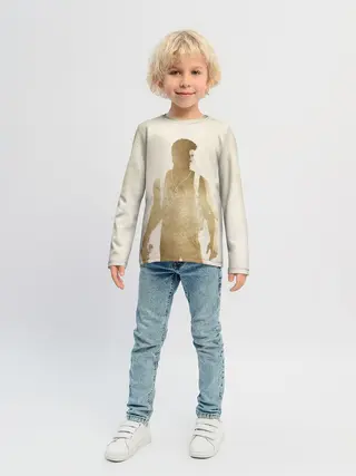 Детский лонгслив / Силуэт Нейта Дрейка Uncharted