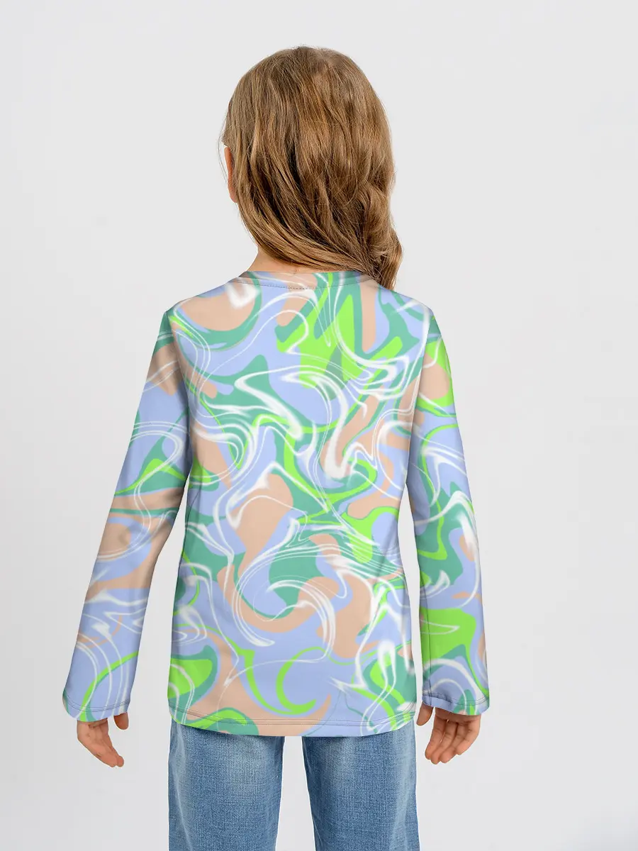 Детский лонгслив / Разноцветные разводы красок