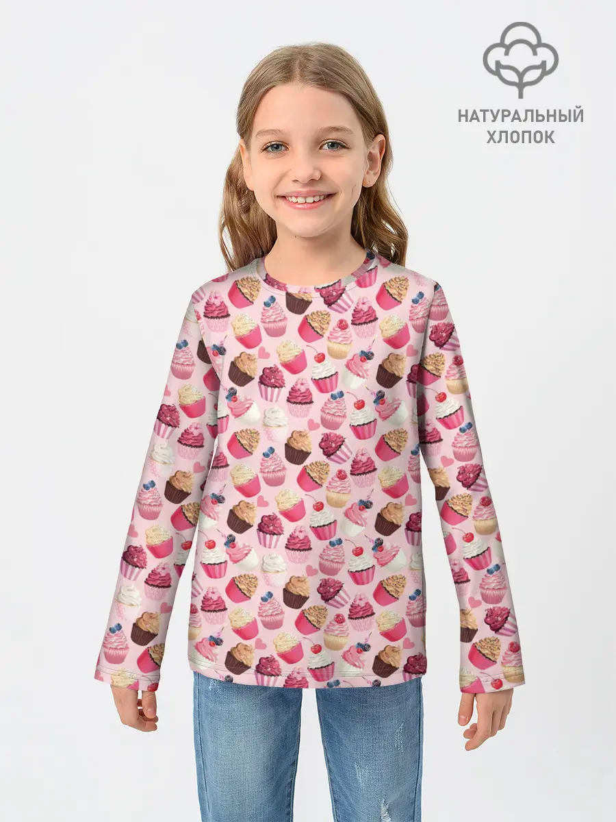 Детский лонгслив / Пирожные