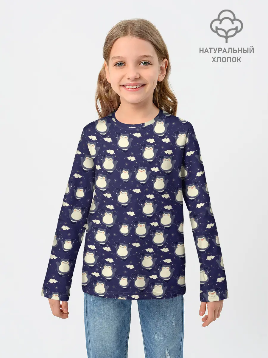 Детский лонгслив / Мой сосед Тоторо My Neighbor Totoro паттерн