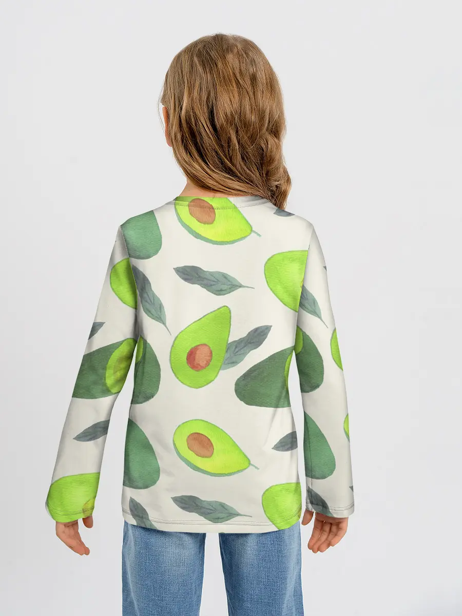 Детский лонгслив / Авокадо - фруктовый паттерн