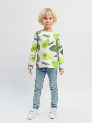 Детский лонгслив / Авокадо - фруктовый паттерн