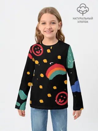 Детский лонгслив / красочное детство