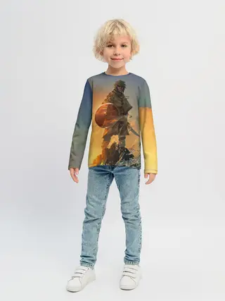 Детский лонгслив / Винланд стоит на скале сага