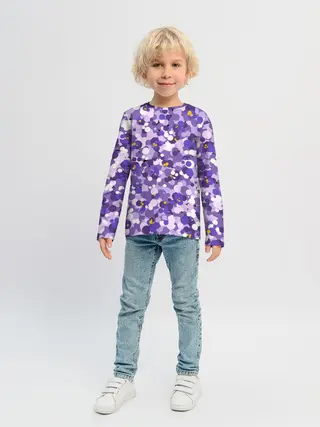 Детский лонгслив / Анютины глазки узор