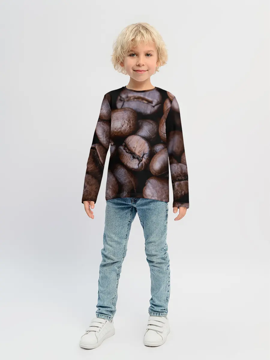 Детский лонгслив / Кофейные зёрна