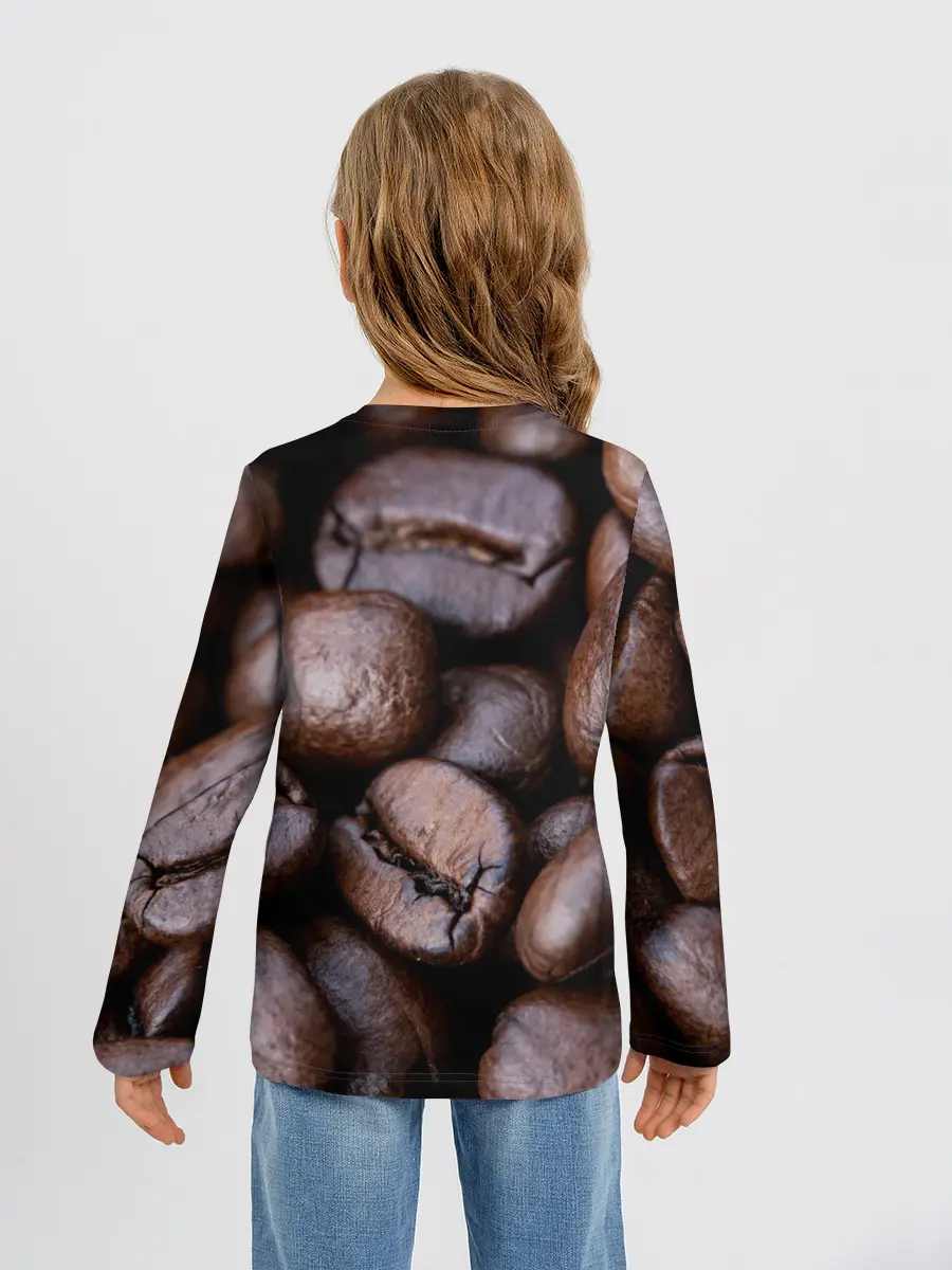 Детский лонгслив / Кофейные зёрна