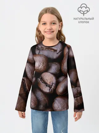 Детский лонгслив / Кофейные зёрна